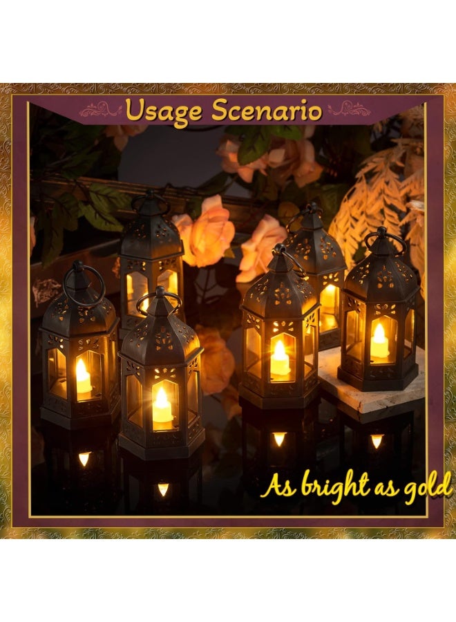 Candle Cunhill 12 Pieces Mini Lanterns with Flickering LED Candle, Batteries Included, Decorative Hanging Candle Lantern for Indoor Use, Wedding, Party, Table... - Image 4